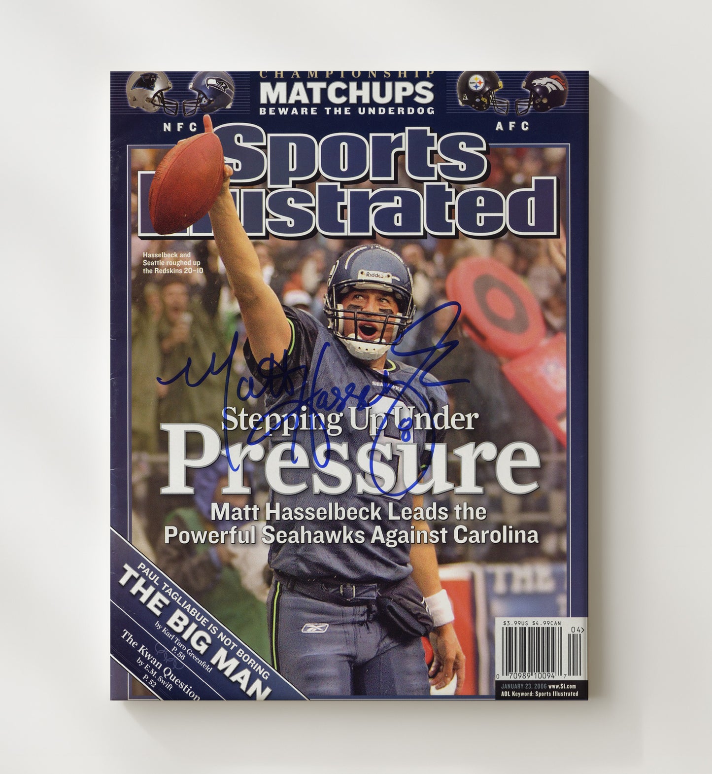 Matt Hasselbeck - Seattle Football Stepping Up Under Pressure SI Cover 2006 Football Wall Art - football wall art print