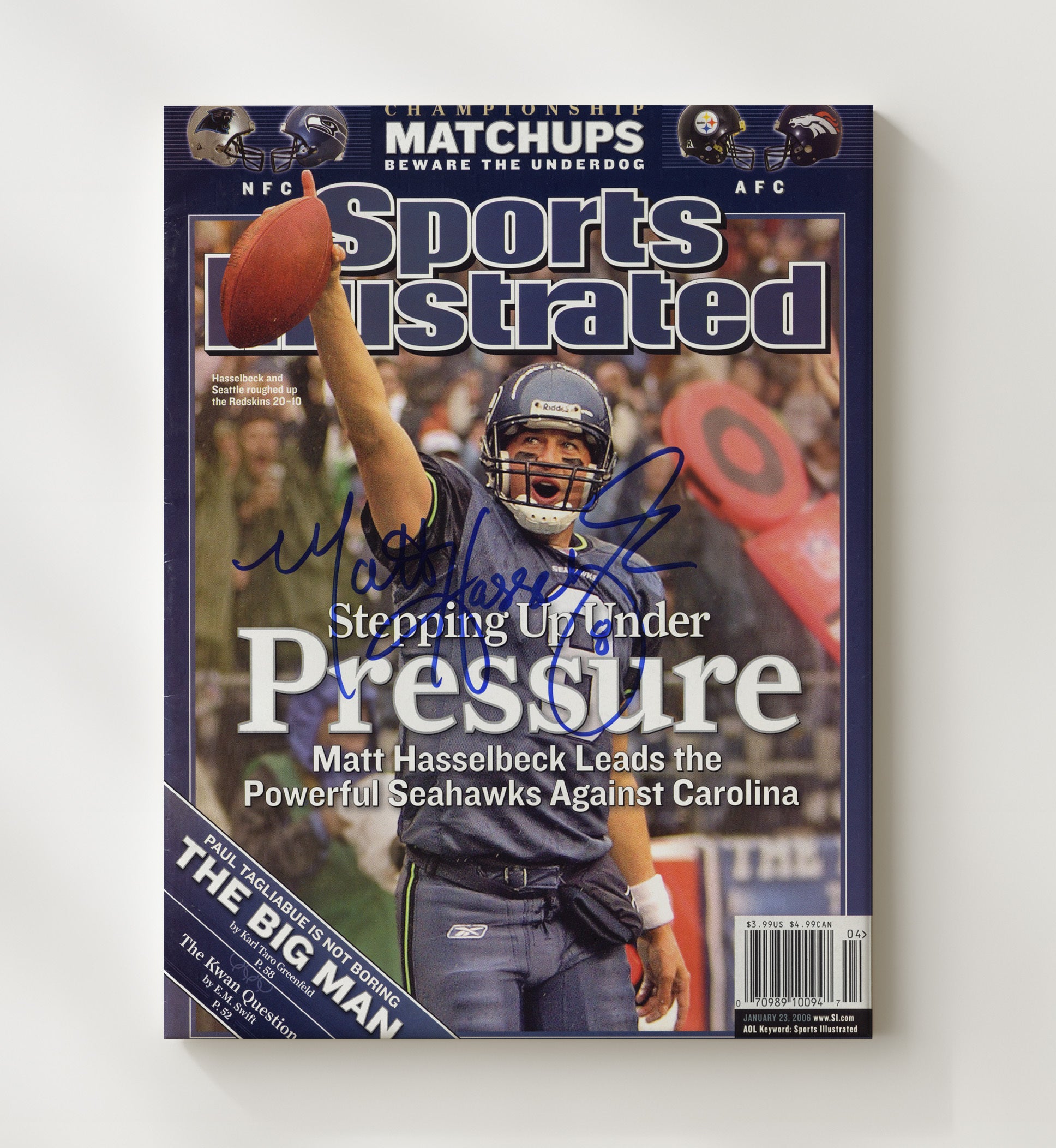 Matt Hasselbeck - Seattle Football Stepping Up Under Pressure SI Cover 2006 Football Wall Art - football wall art print