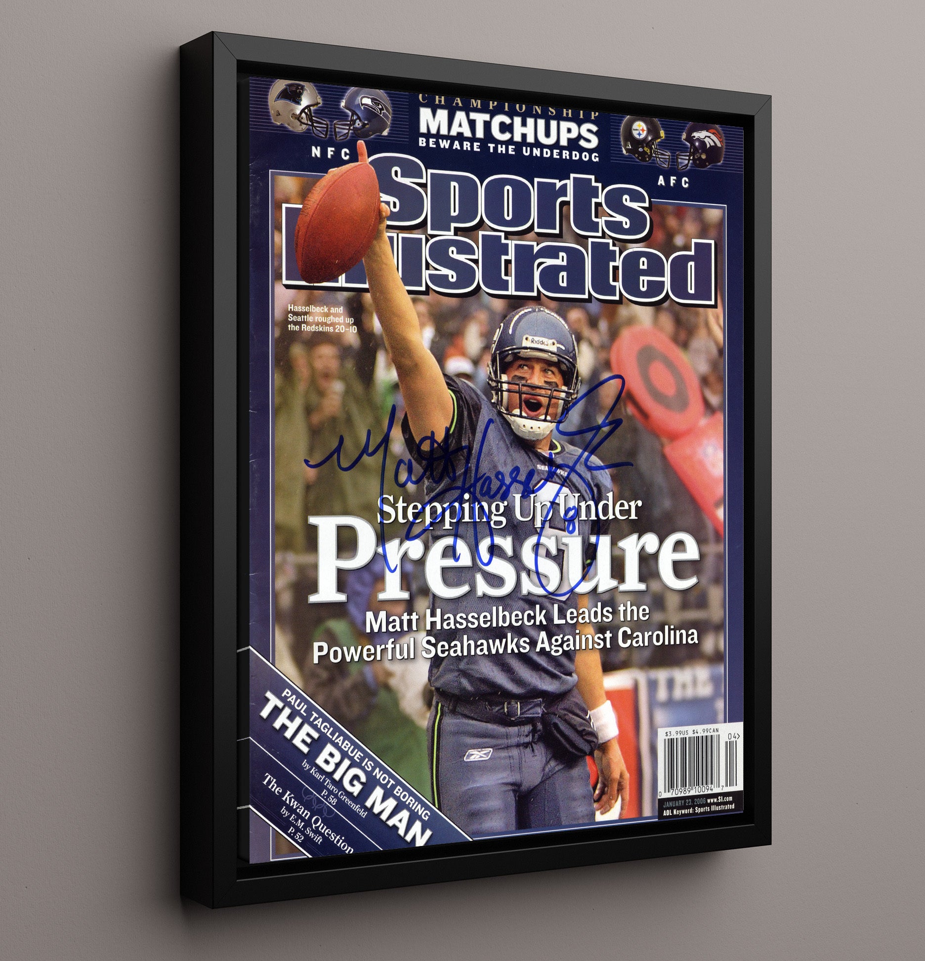 Matt Hasselbeck - Seattle Football Stepping Up Under Pressure SI Cover 2006 Football Wall Art - football wall art print