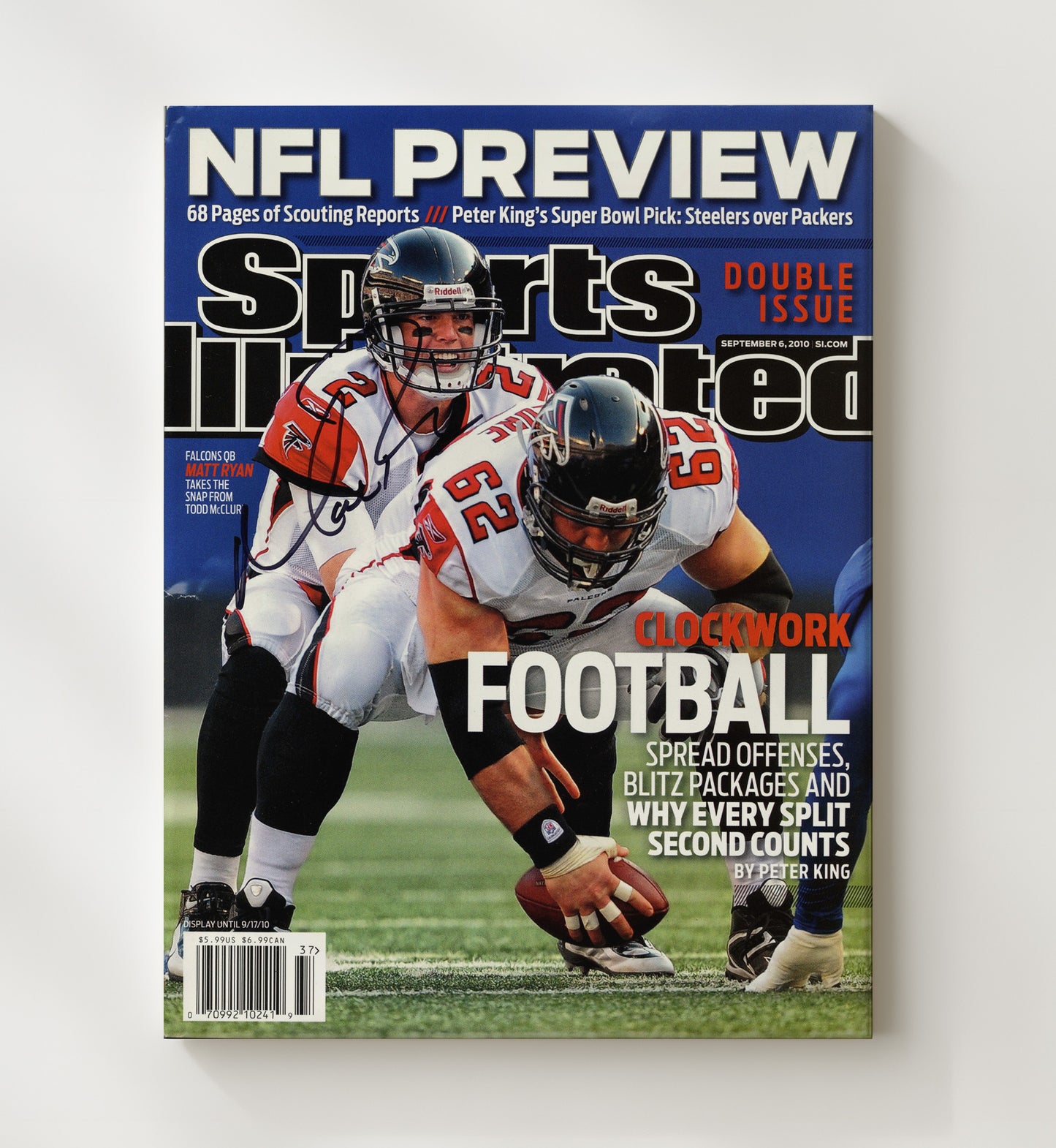 Matt Ryan - Atlanta football NFL Preview Under Center 2010 SI Cover Vintage Football Wall Art - 20x24 Canvas football decor