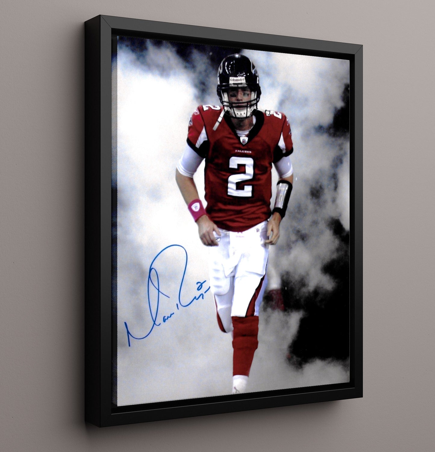 Matt Ryan - Atlanta football Quarterback Tunnel Entrance Smoke Vintage Football Wall Art - 16x20 Framed Canvas football decor