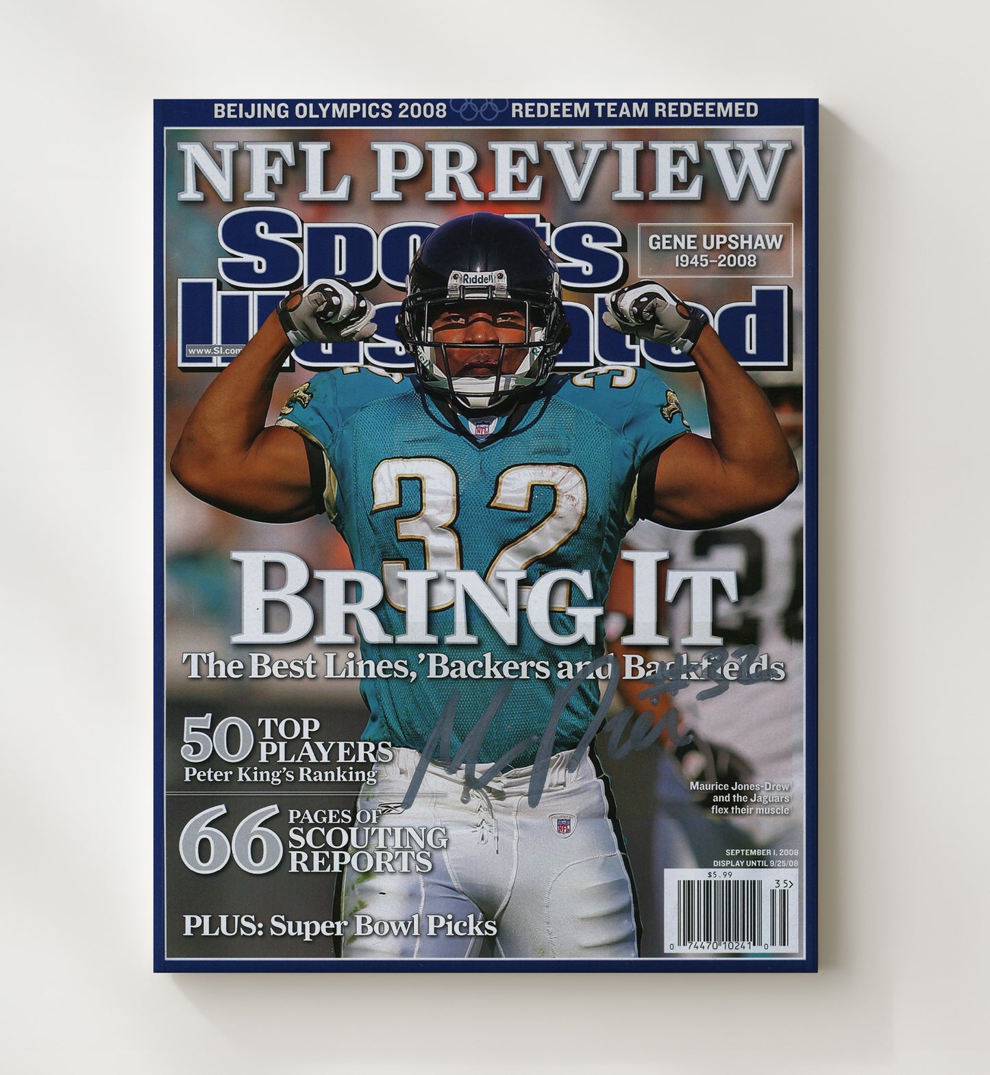 Maurice Jones-Drew Bring It - Pocket Hercules Vintage Football Wall Art - 20x24 Canvas football decor