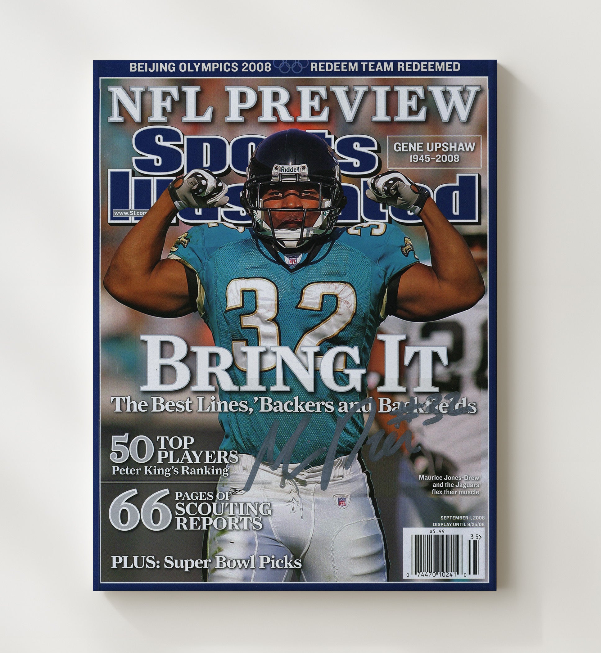 Maurice Jones-Drew Bring It - Pocket Hercules Vintage Football Wall Art - 20x24 Canvas football decor