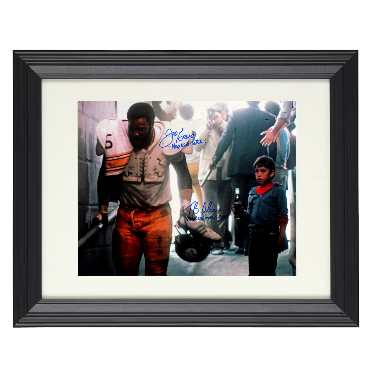 Mean Joe Greene – Hey Kid Coca-Cola – 8x10 black beveled framed football wall art