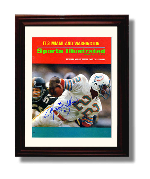 Mercury Morris - Miami Football Running Past Defense SI Cover 1973 8x10 Canvas vintage football wall art