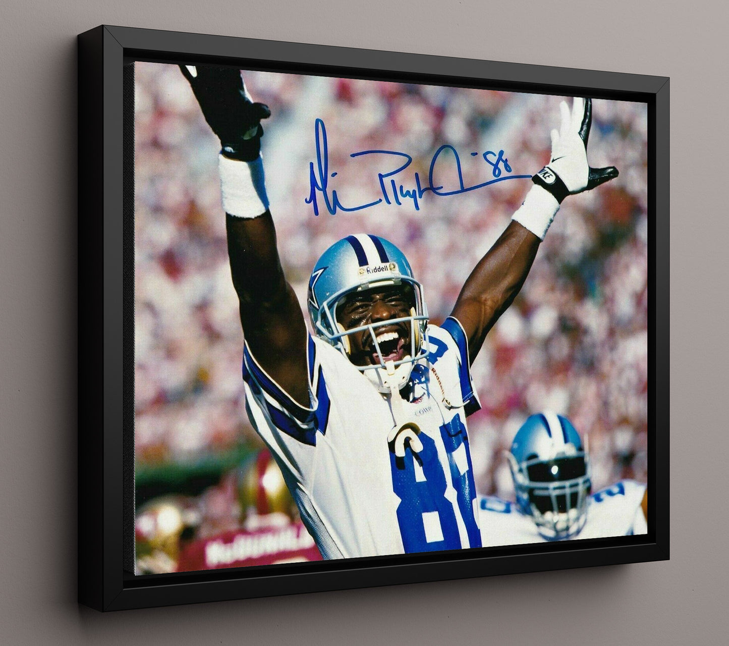 Michael Irvin - Dallas Football Receiver Celebration Arms Raised Football Wall Art - football wall art print