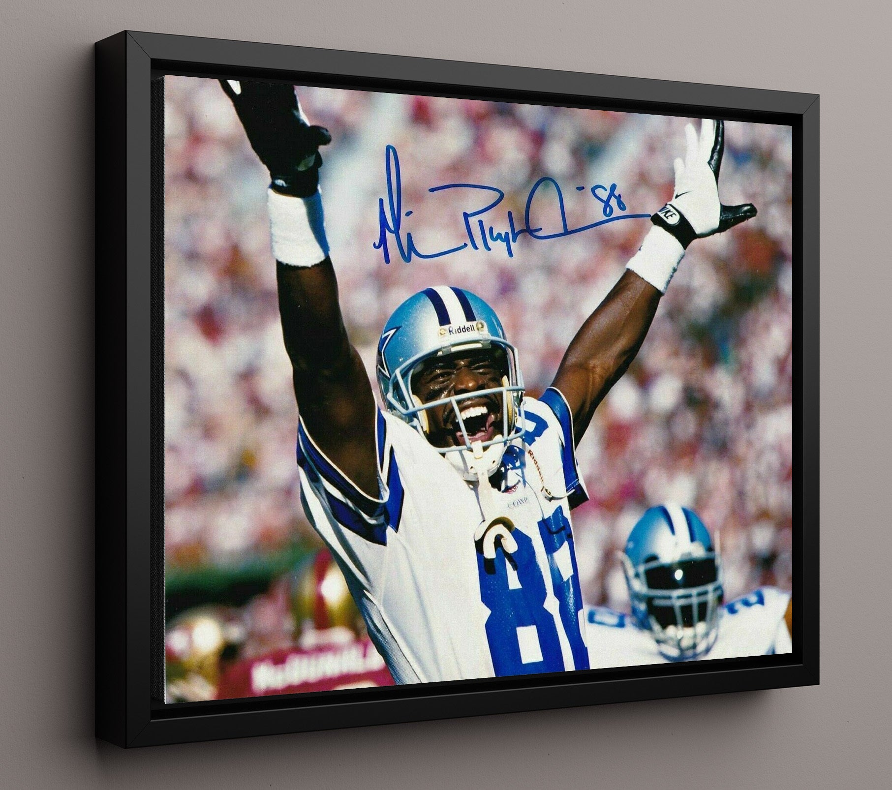 Michael Irvin - Dallas Football Receiver Celebration Arms Raised Football Wall Art - football wall art print