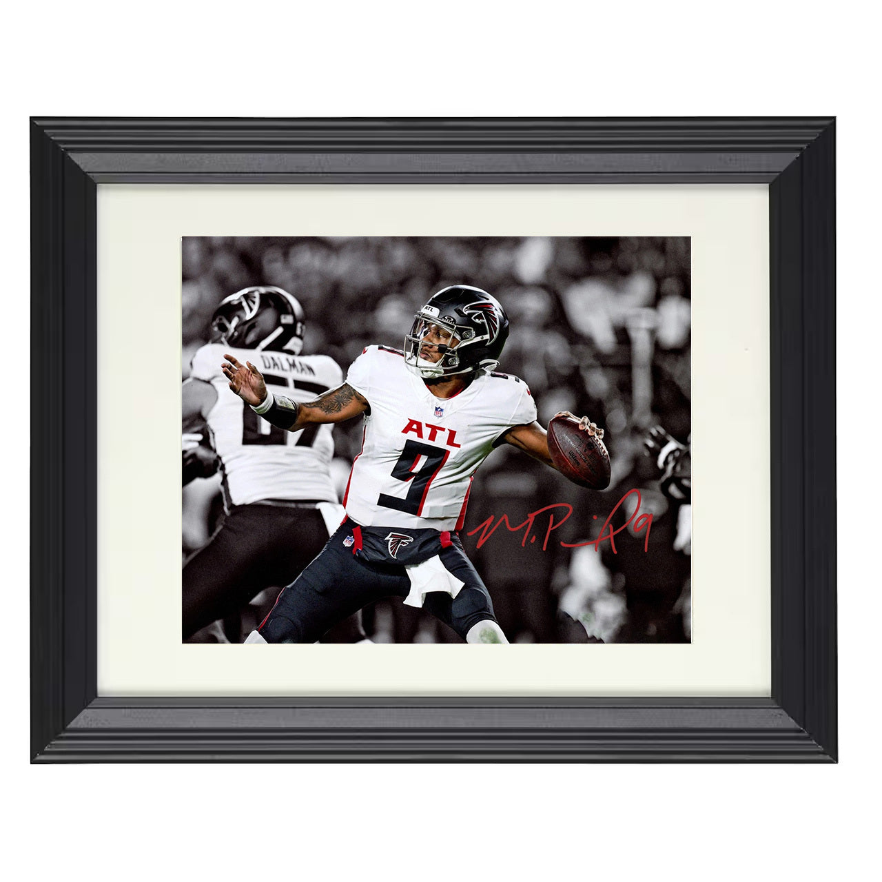 Michael Penix Jr – Rising Star – 8x10 black beveled framed football wall art