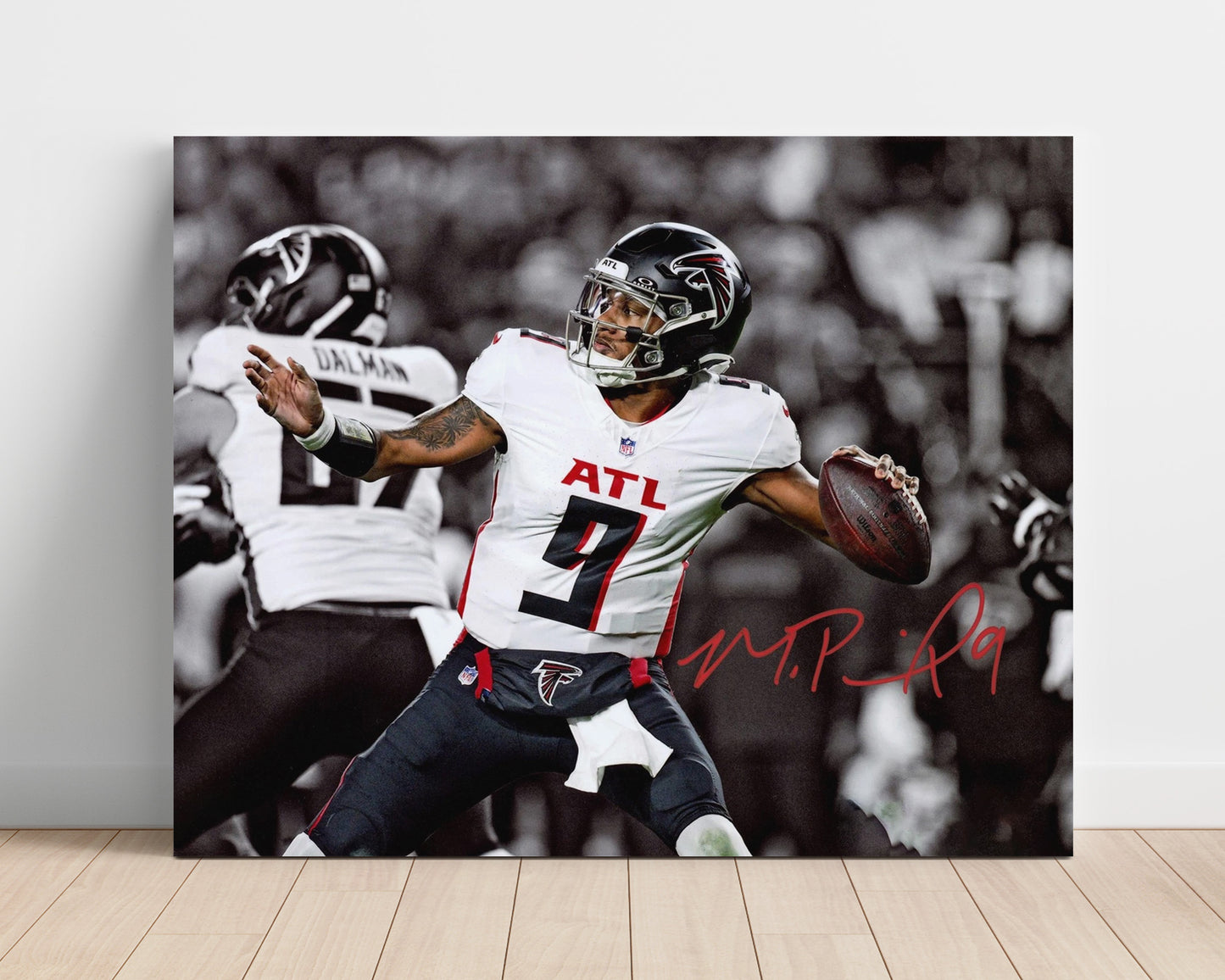 Michael Penix Jr - Rising Star Vintage Football Wall Art - 16x20 Unframed Print football decor