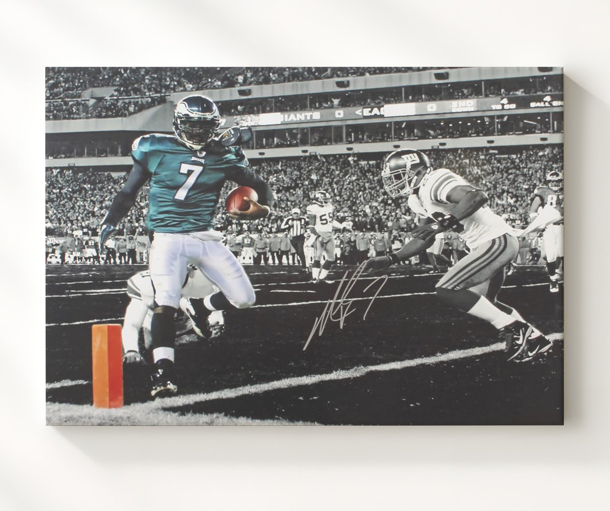 Michael Vick Eagles - Video Game Moves Vintage Football Wall Art - 20x24 Canvas football decor