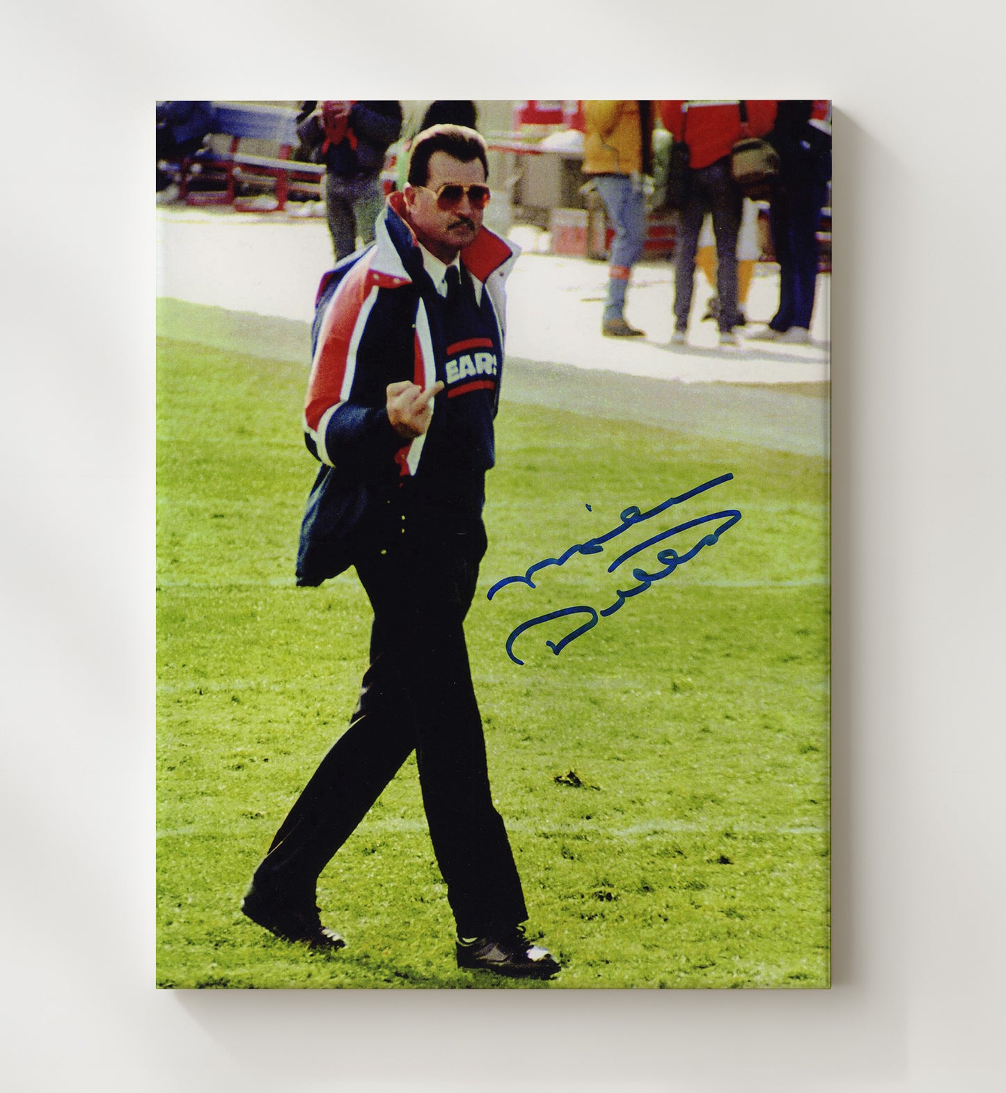 Mike Ditka - Chicago football Sideline Gesture Bears Jacket Vintage Football Wall Art - 20x24 Canvas football decor