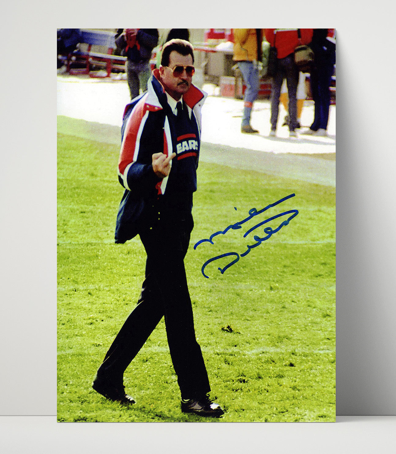 Mike Ditka - Chicago football Sideline Gesture Bears Jacket Vintage Football Wall Art - 16x20 Unframed Print football decor