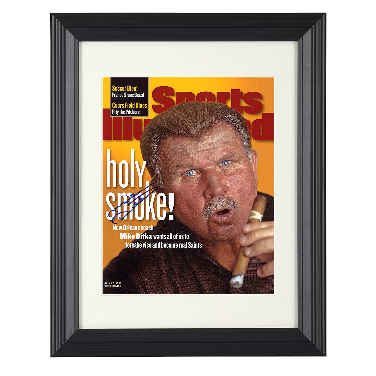 Mike Ditka – Holy Smoke Image – 8x10 black beveled framed football wall art