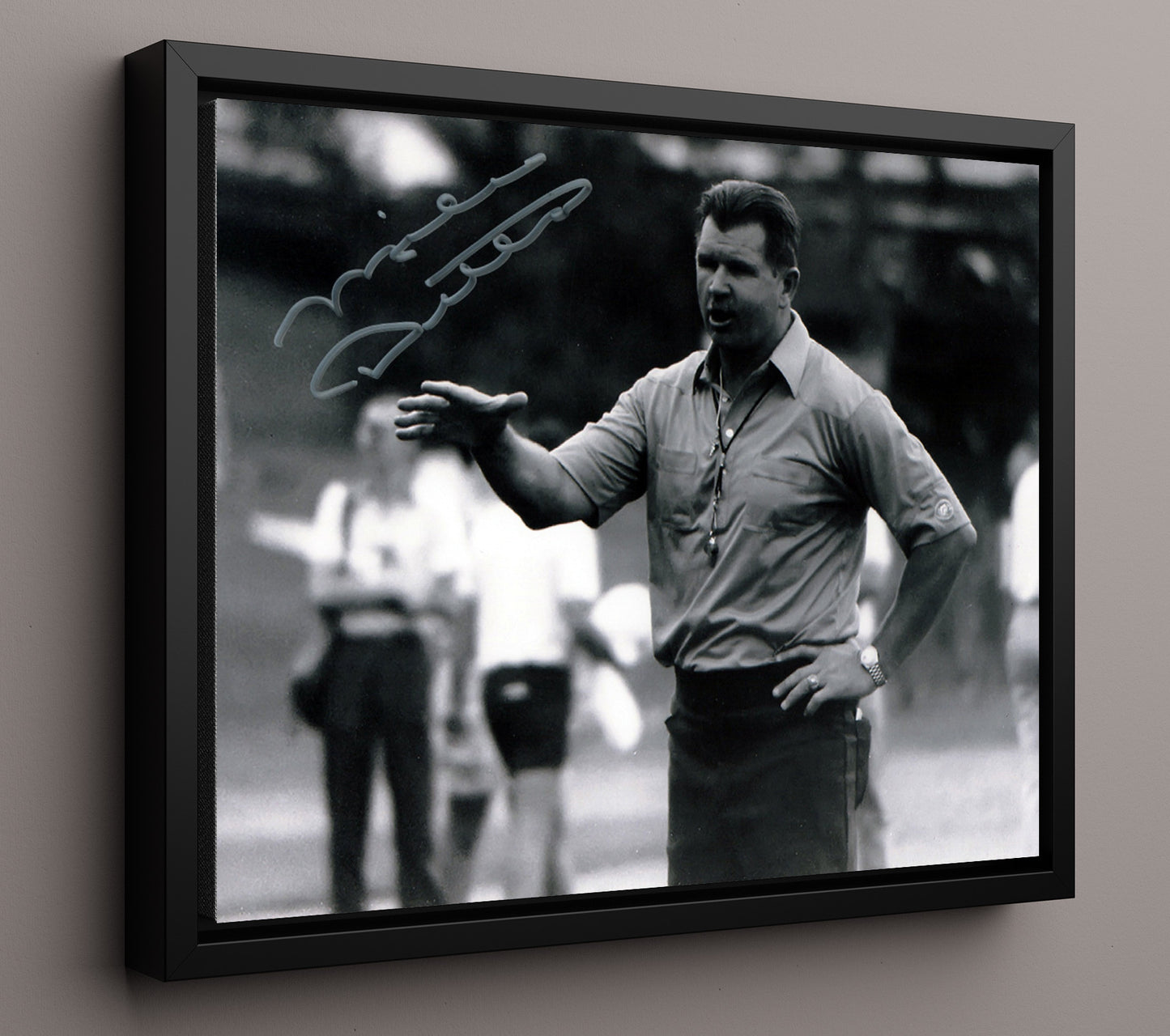 Mike Ditka - Iron Mike Command Vintage Football Wall Art - 16x20 Framed Canvas football decor