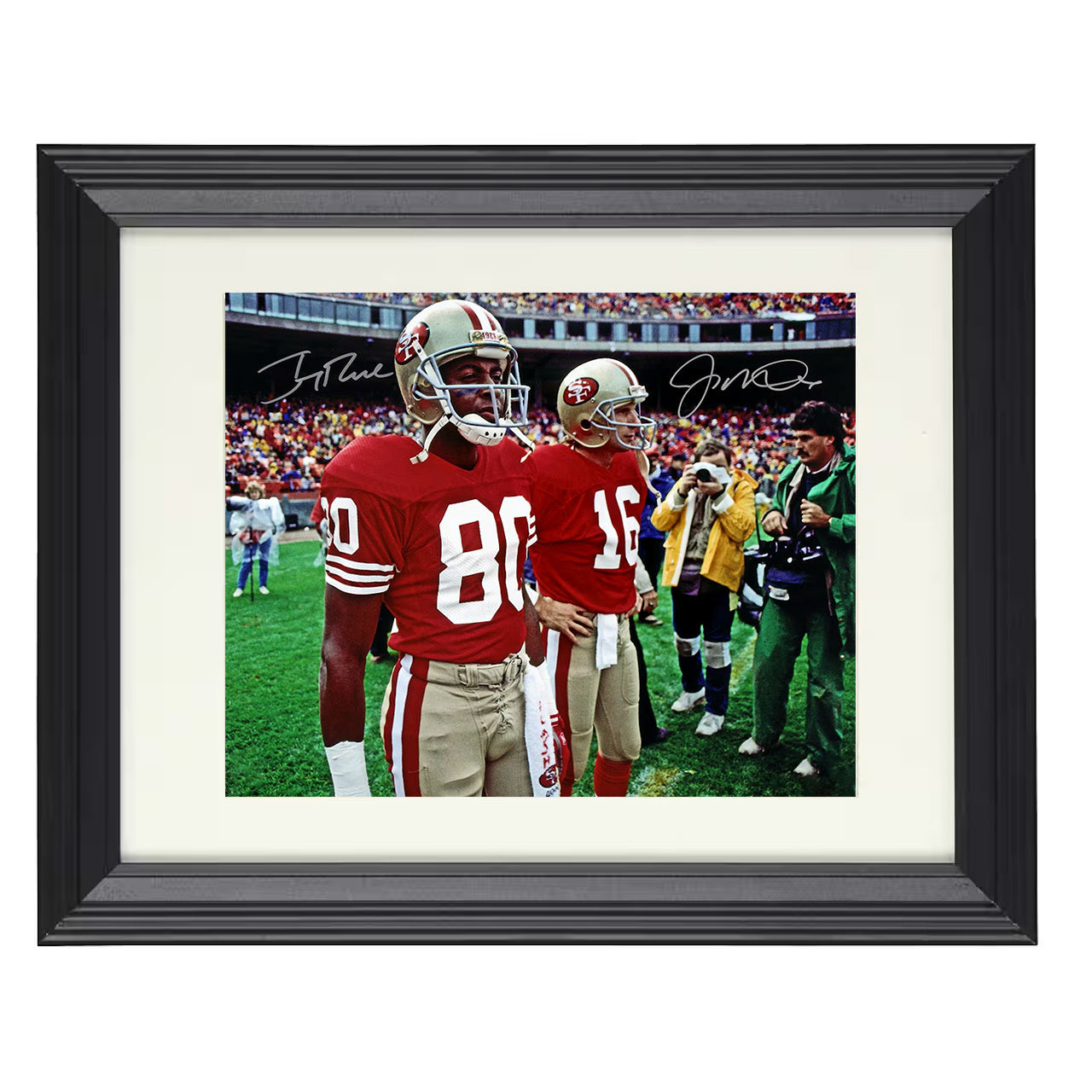 Montana and Rice – Legendary Duo – 8x10 black beveled framed football wall art