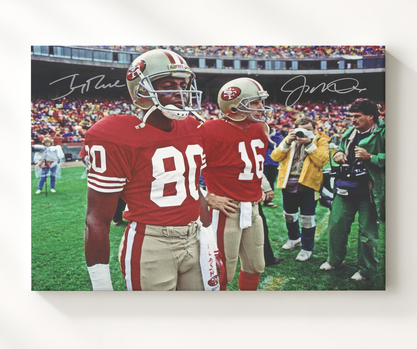 Montana and Rice - Legendary Duo Vintage Football Wall Art - 20x24 Canvas football decor