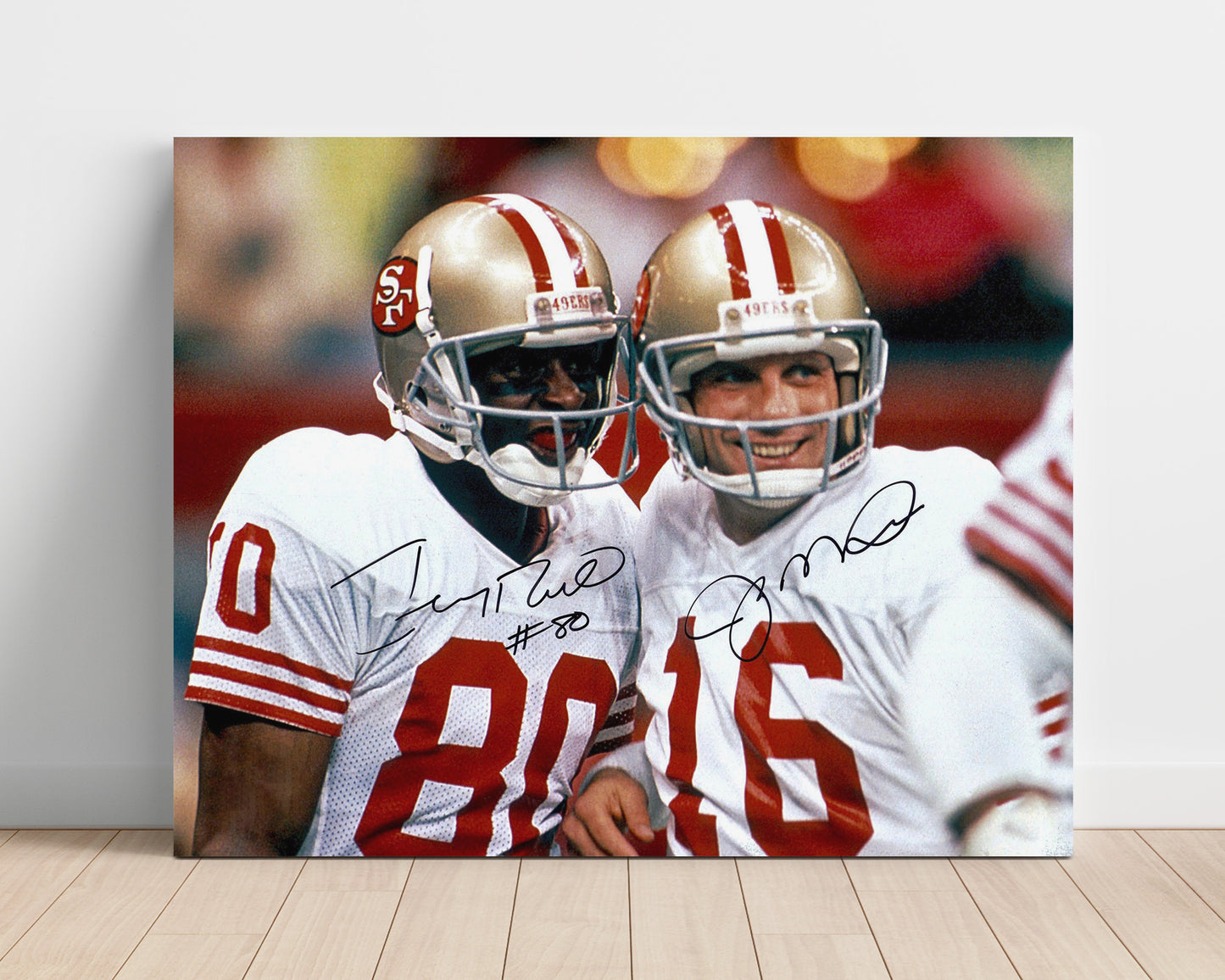 Montana and Rice 49ers - Dynamic Duo Vintage Football Wall Art - 16x20 Unframed Print football decor