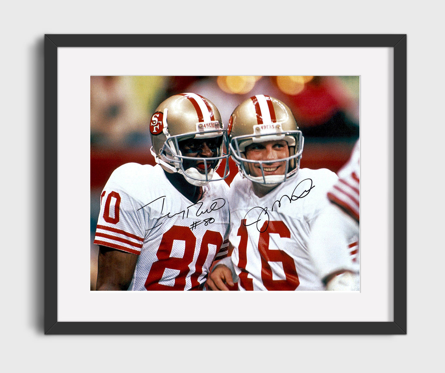 Montana and Rice 49ers - Dynamic Duo Vintage Football Wall Art - 16x20 Gallery Frame football decor