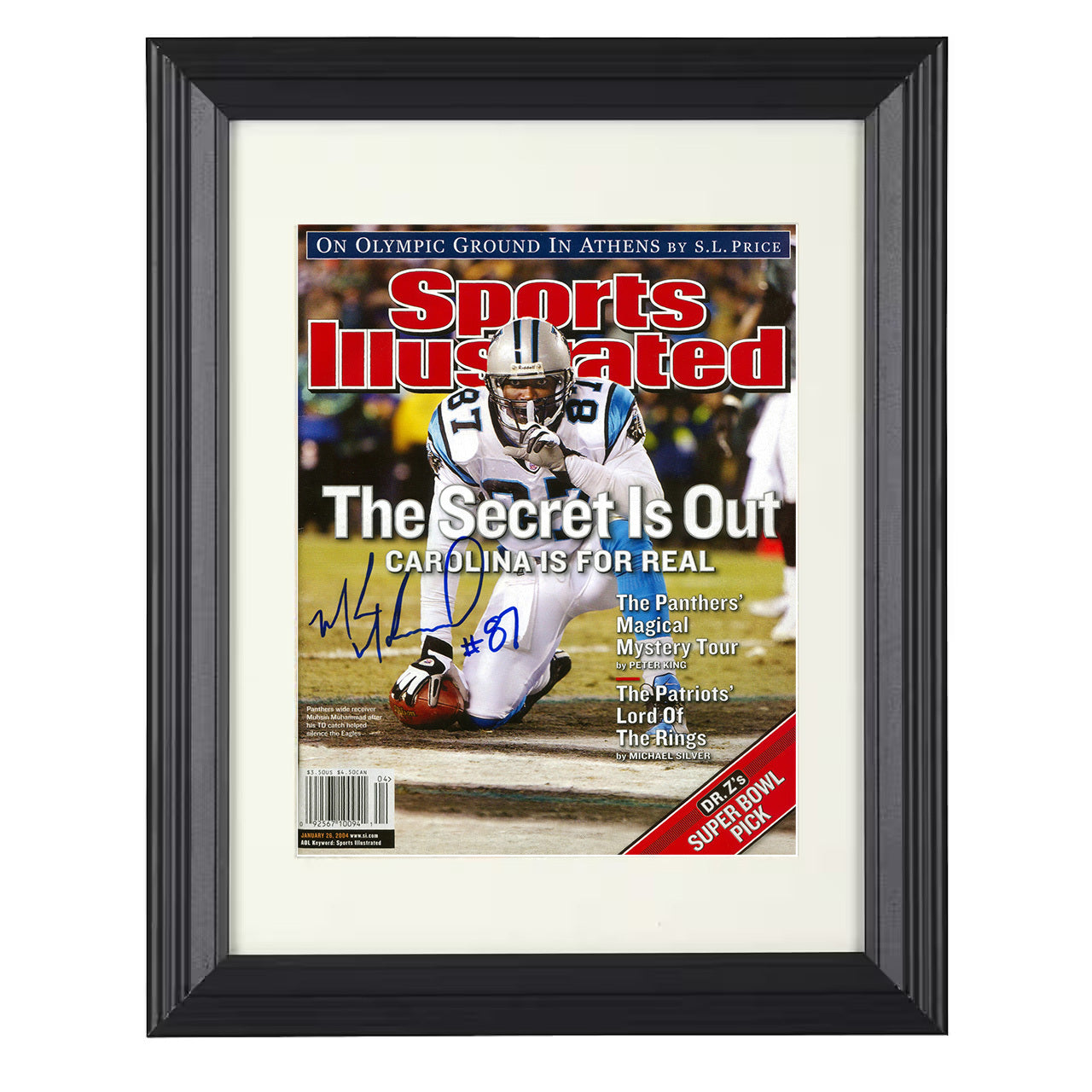 Muhsin Muhammad – The Secrets Out Image – 8x10 black beveled framed football wall art