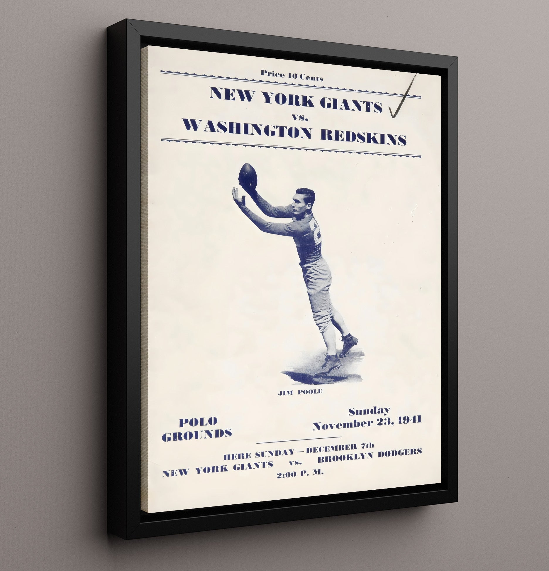 Ny Giants vs Redskins 1941 - Polo Grounds Classic Football Wall Art - football wall art print