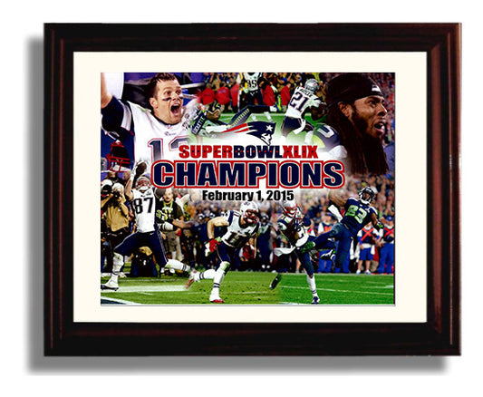New England Football - Super Bowl XLIX Champions Celebration 2015 8x10 Canvas vintage football wall art