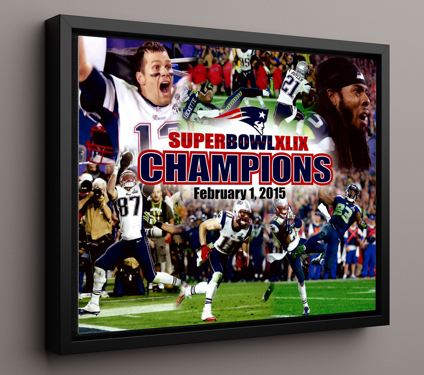 New England Football - Super Bowl Xlix Champions Celebration 2015 Football Wall Art - football wall art print