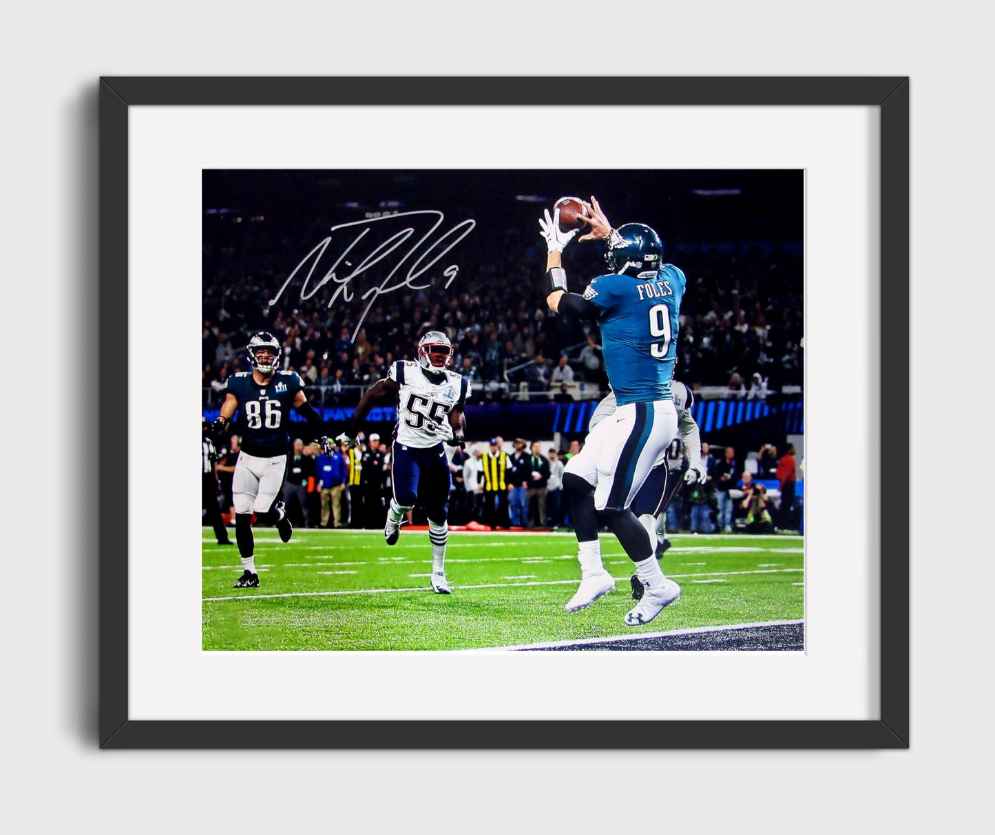 Nick Foles - Philadelphia Football Quarterback Game Close-Up Vintage Football Wall Art - 16x20 Gallery Frame football decor