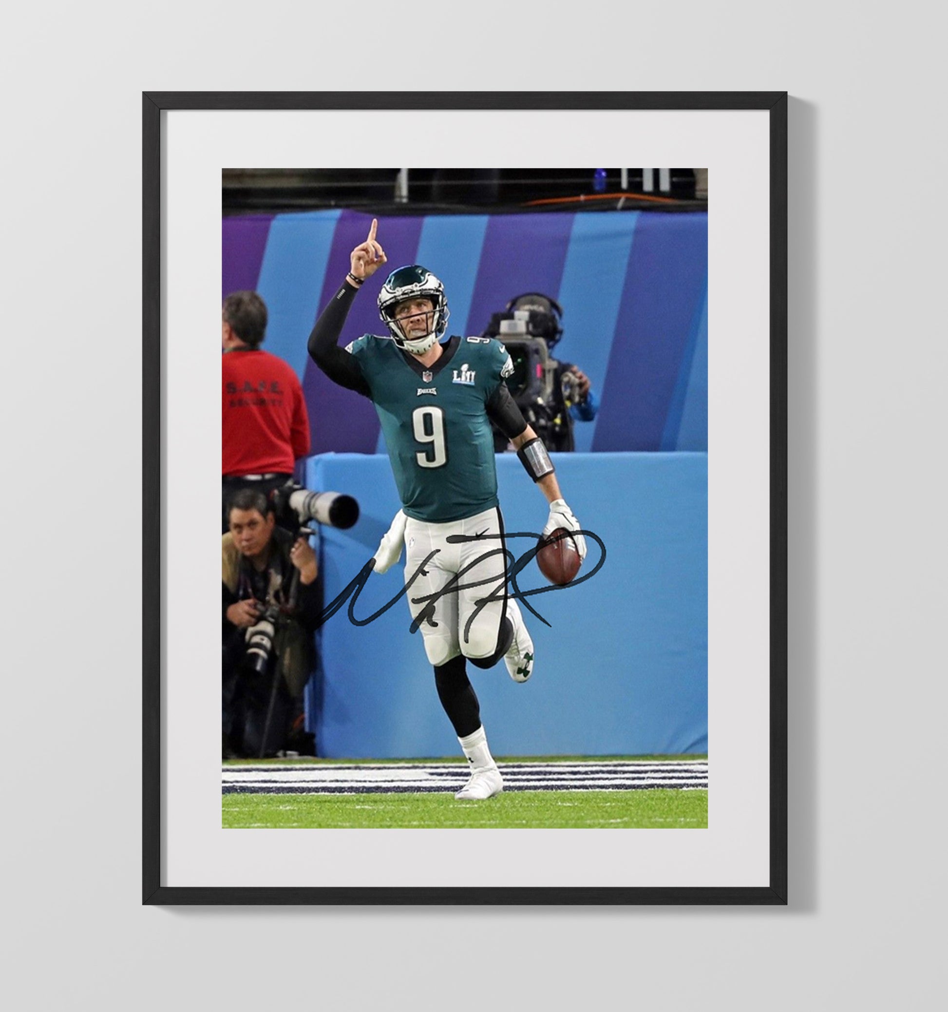 Nick Foles - Philadelphia Football Super Bowl Lii Touchdown Celebration 2018 Football Wall Art - football wall art print