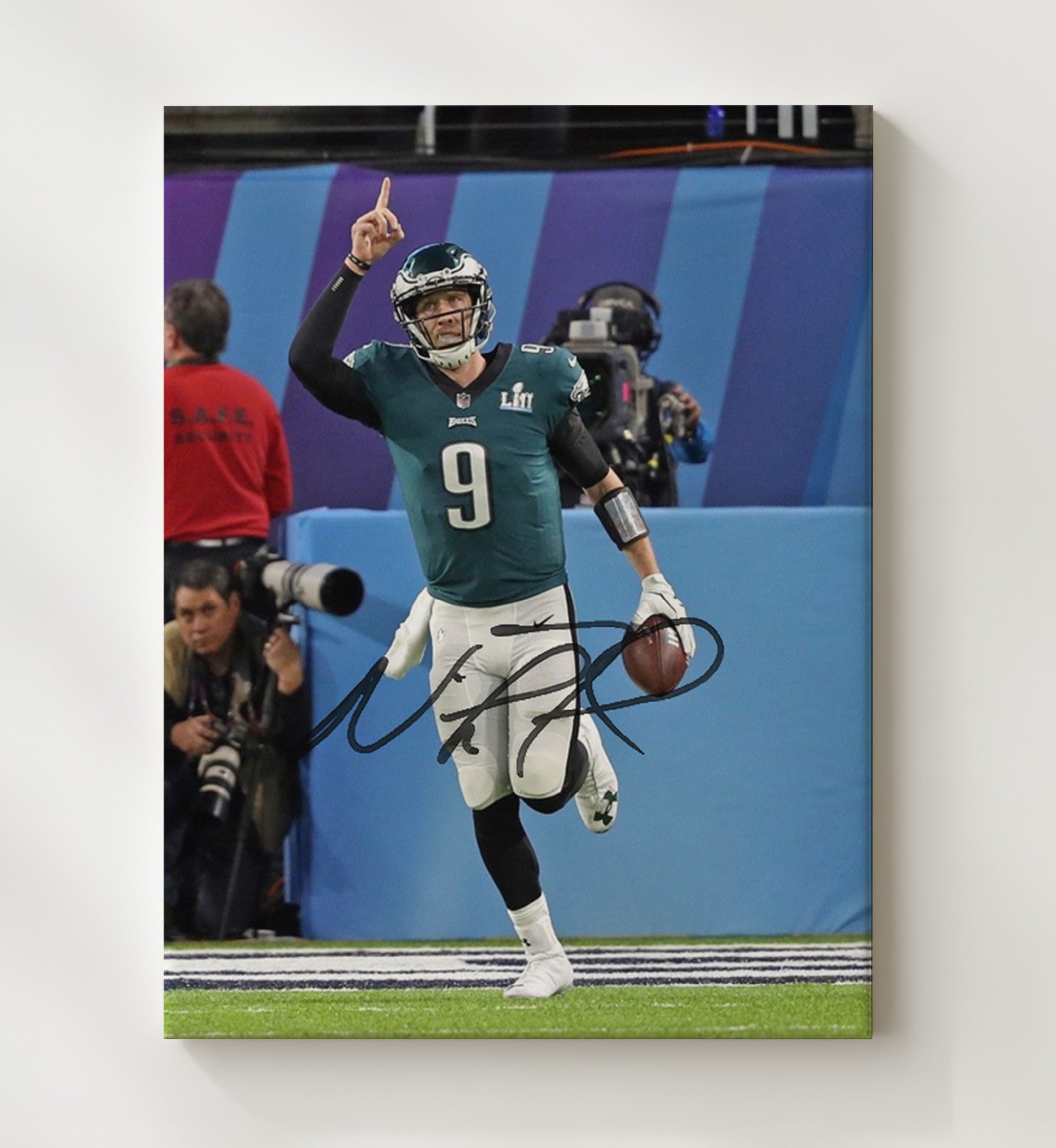 Nick Foles - Philadelphia Football Super Bowl Lii Touchdown Celebration 2018 Football Wall Art - football wall art print