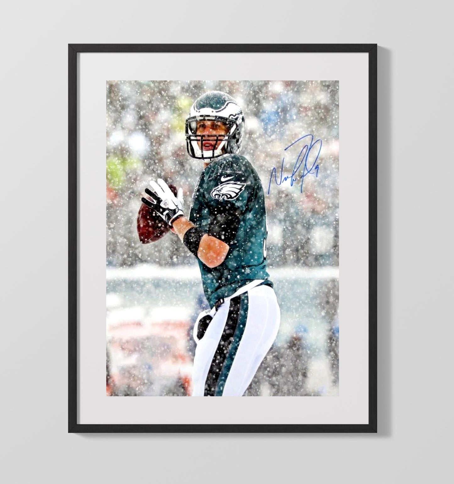 Nick Foles - Philly Snow Magic Vintage Football Wall Art - 16x20 Gallery Frame football decor