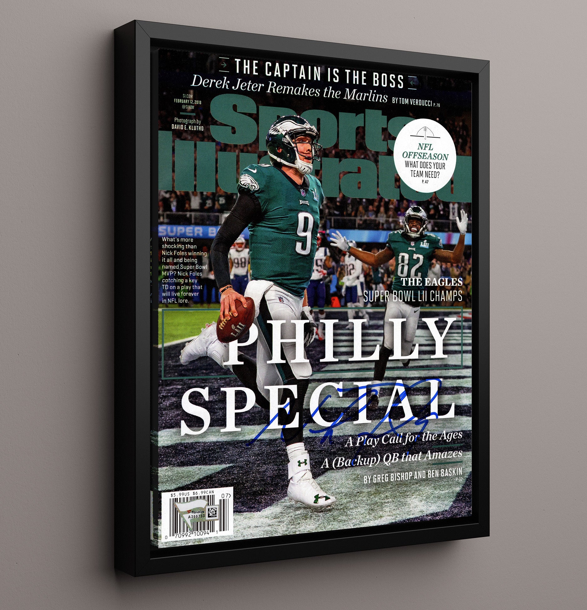Nick Foles - Philly Special Vintage Football Wall Art - 16x20 Framed Canvas football decor