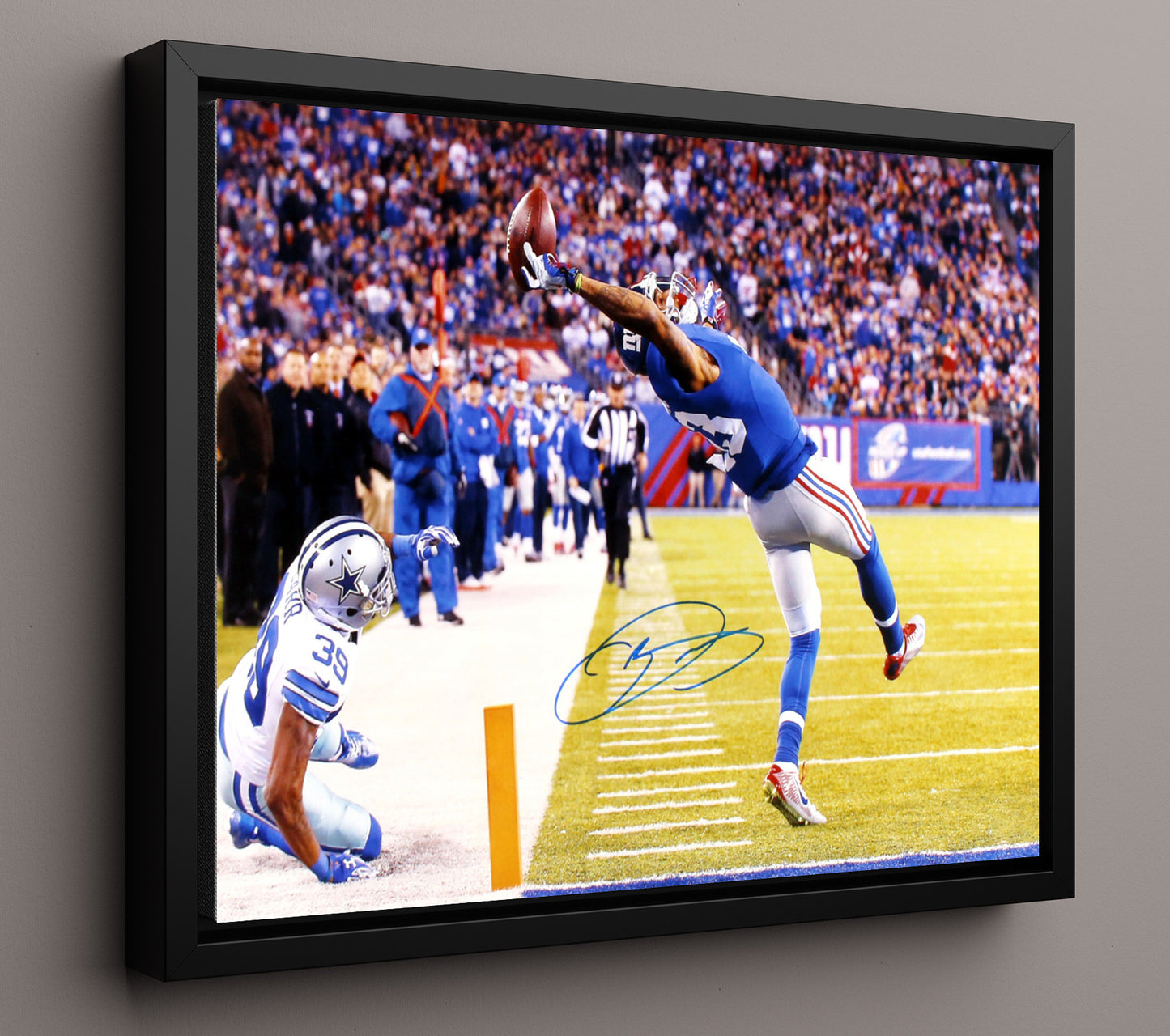 Odell Beckham Jr - New York Football One Hand Touchdown Catch Football Wall Art - football wall art print