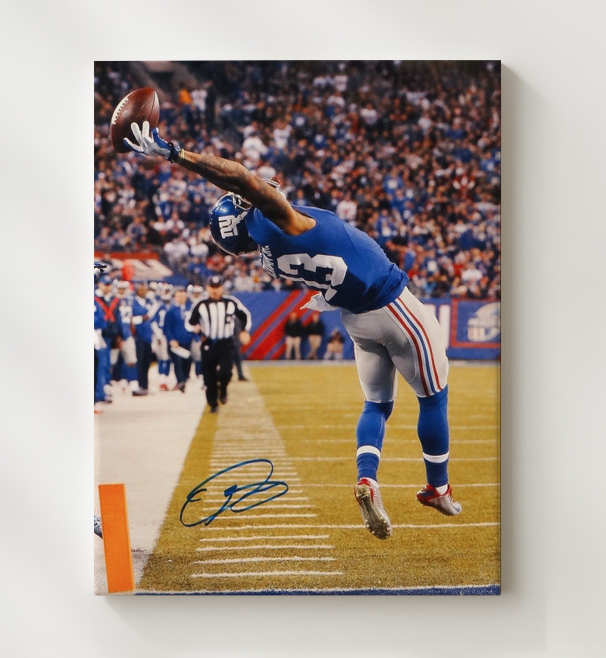 Odell Beckham Jr - the Catch Vintage Football Wall Art - 20x24 Canvas football decor