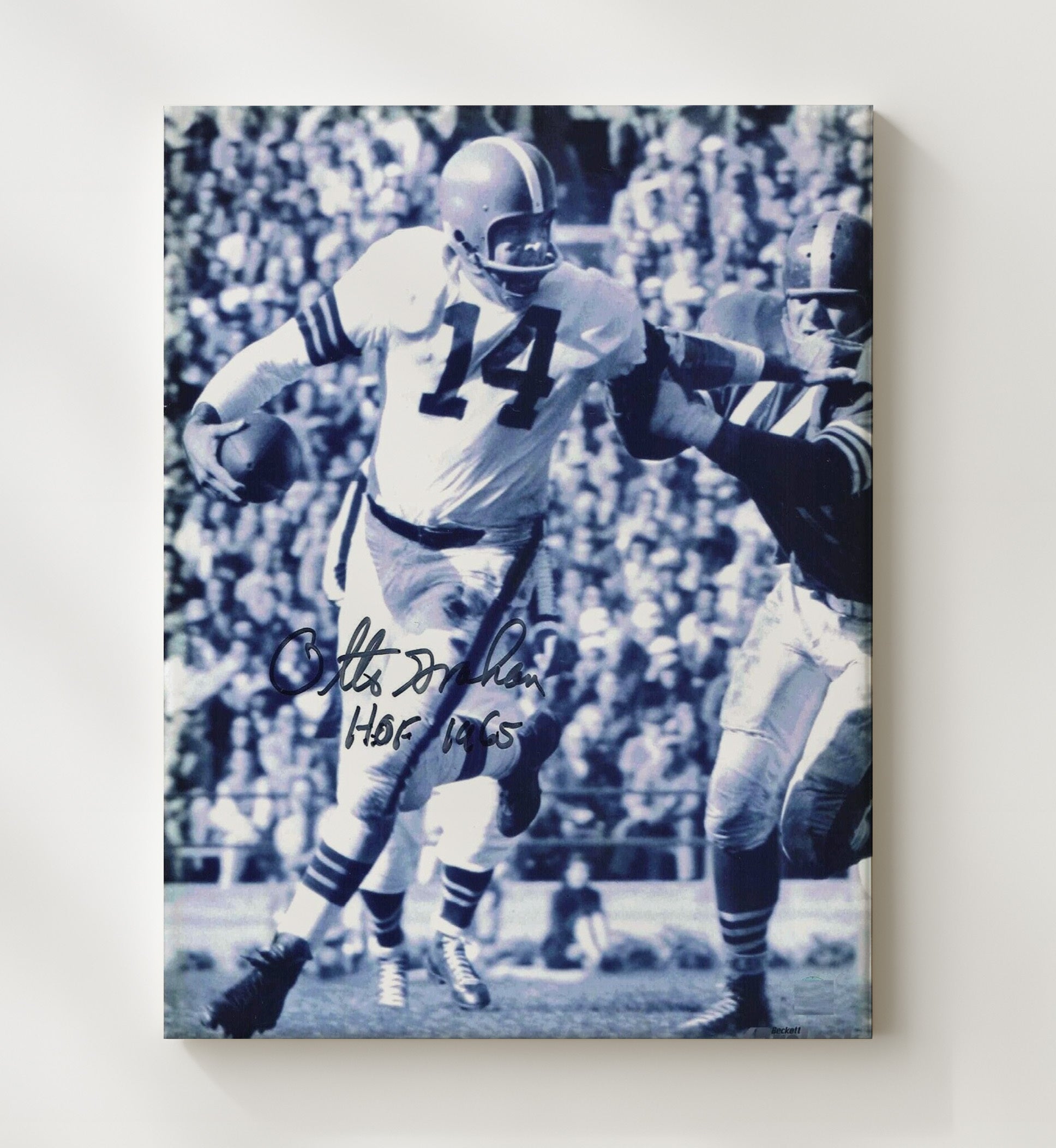 Otto Graham - Cleveland football Quarterback Dropback Pass HOF 1965 Vintage Football Wall Art - 20x24 Canvas football decor