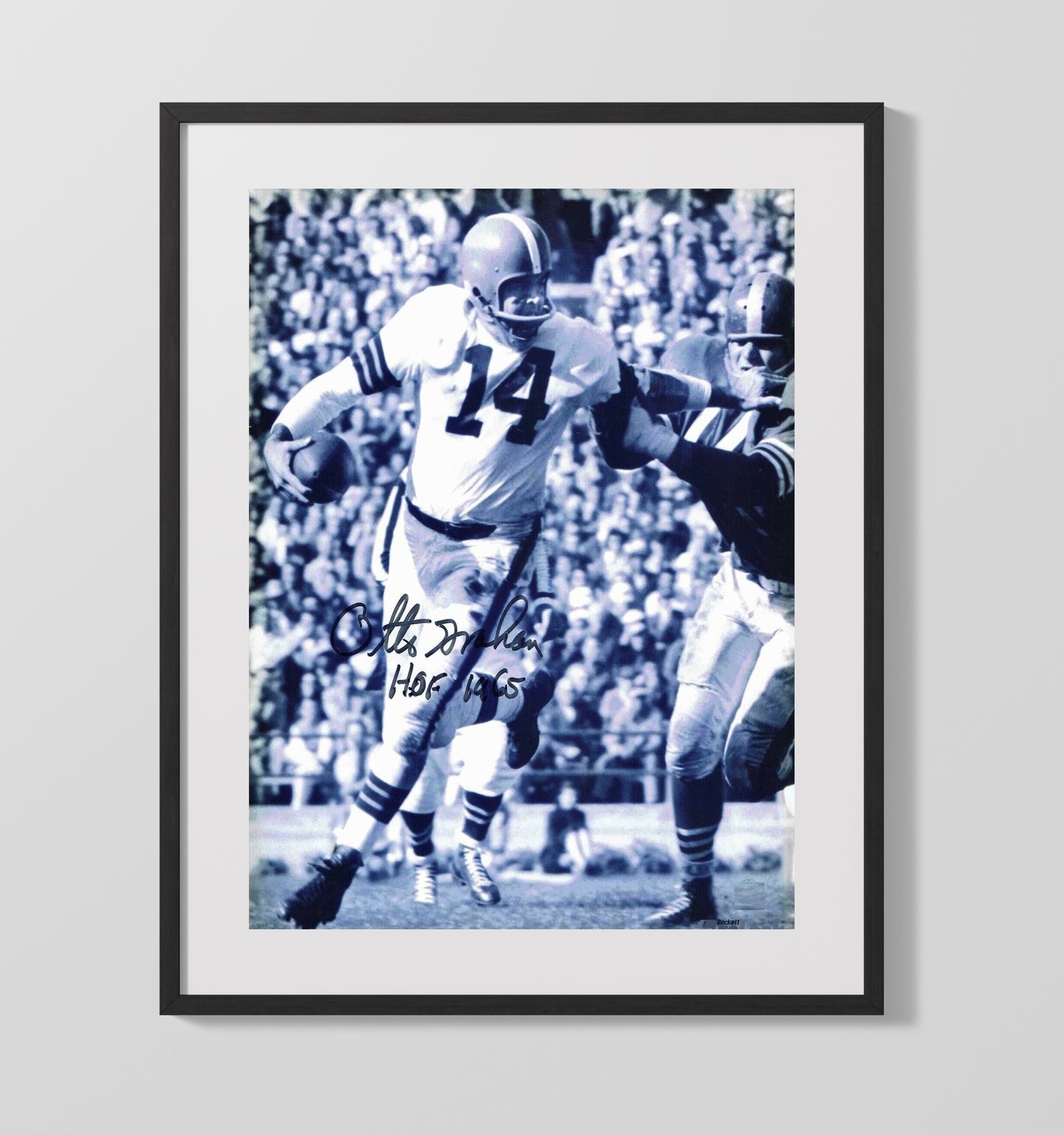 Otto Graham - Cleveland football Quarterback Dropback Pass HOF 1965 Vintage Football Wall Art - 16x20 Gallery Frame football decor