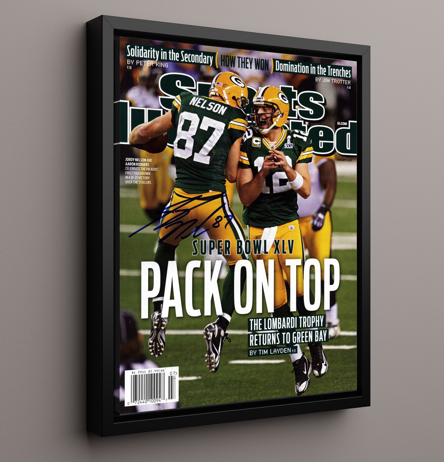 Pack on Top - Title Town Back Vintage Football Wall Art - 16x20 Framed Canvas football decor