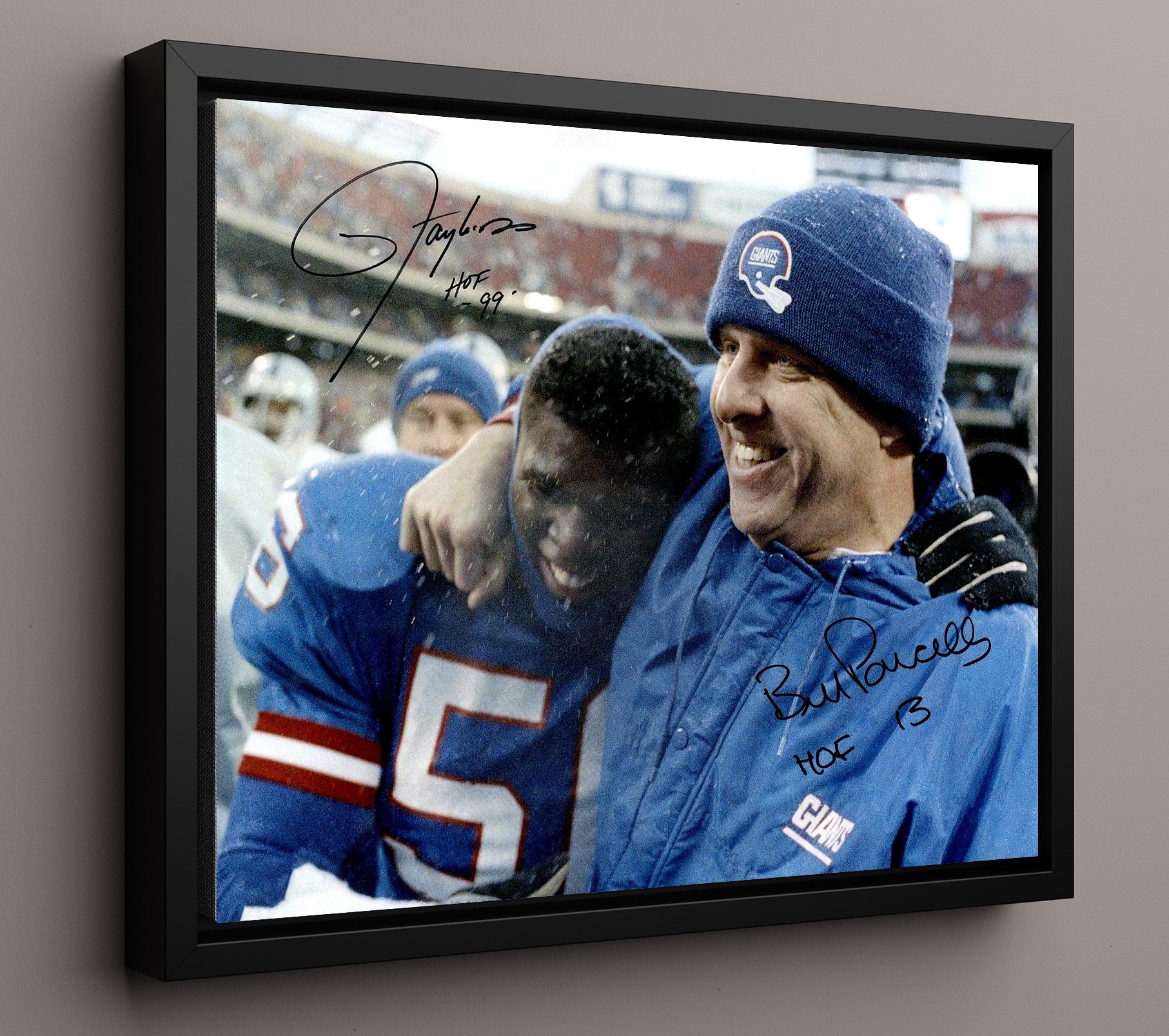 Parcells and Taylor - Giants Legends Football Wall Art - football wall art print