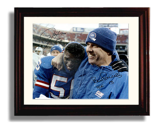 Parcells and Taylor - Giants Legends 8x10 Canvas vintage football wall art