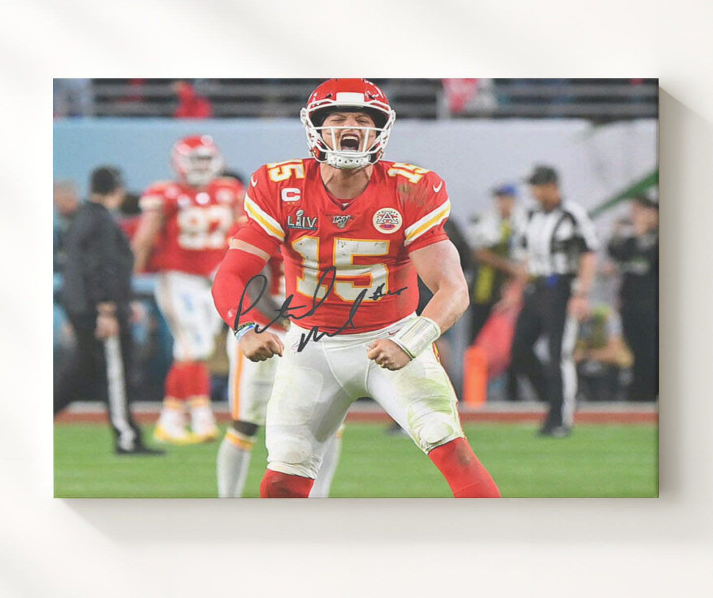 Patrick Mahomes - Flex Celebration Football Wall Art - football wall art print