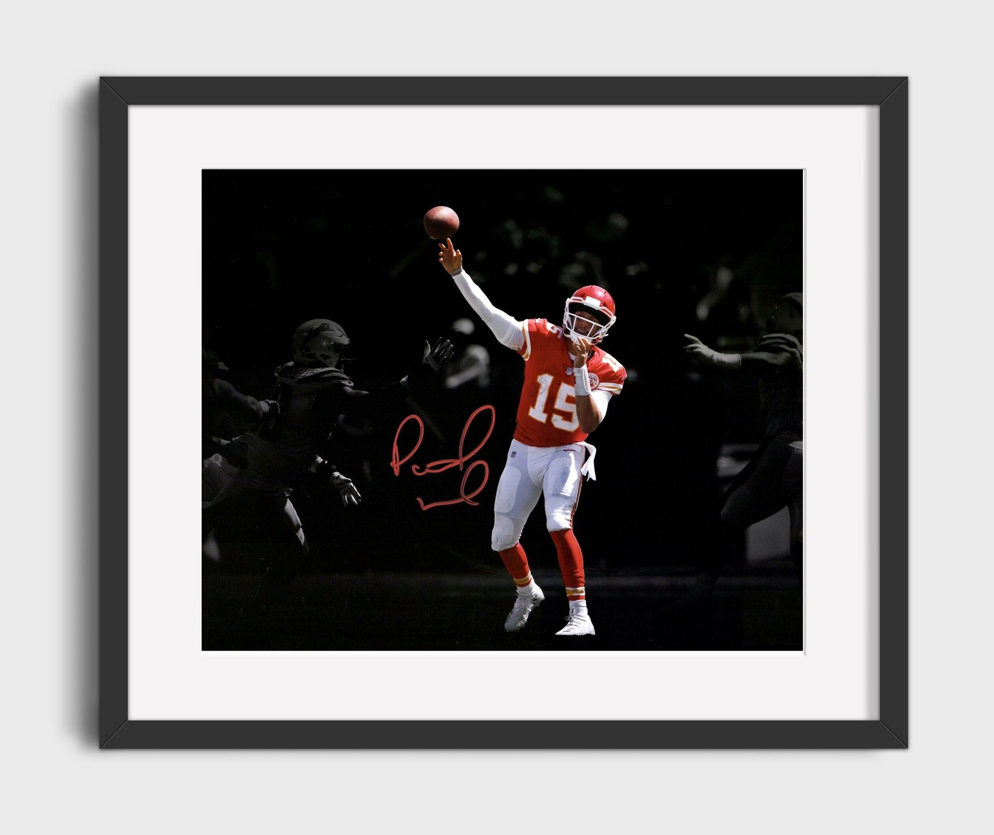 Patrick Mahomes - Kansas City Football Quarterback Throwing Pass Football Wall Art - football wall art print