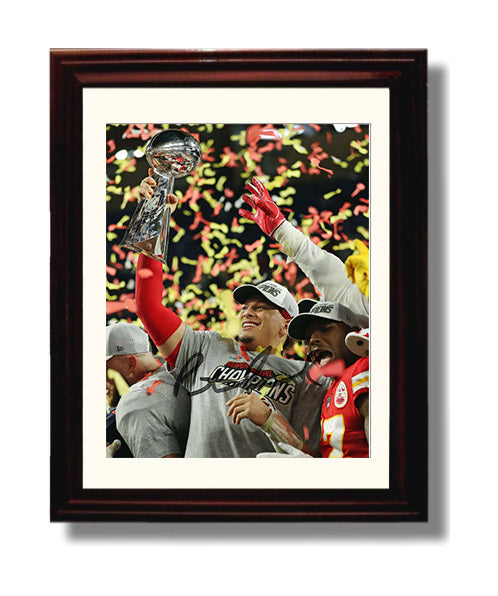 Patrick Mahomes - Kansas City Football Super Bowl Champion Trophy Celebration 2023 8x10 Canvas vintage football wall art