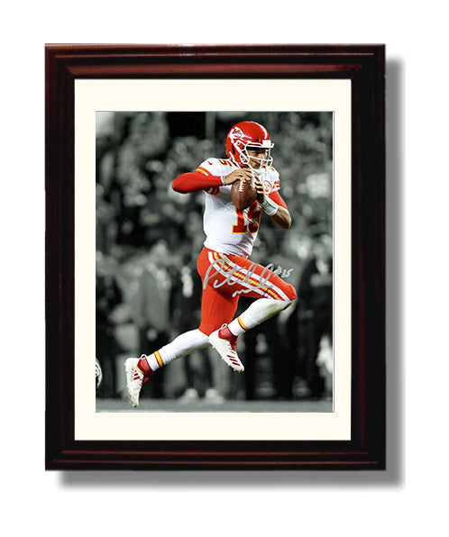 Patrick Mahomes - Showtime Performance football wall art 8x10 Beveled Frame