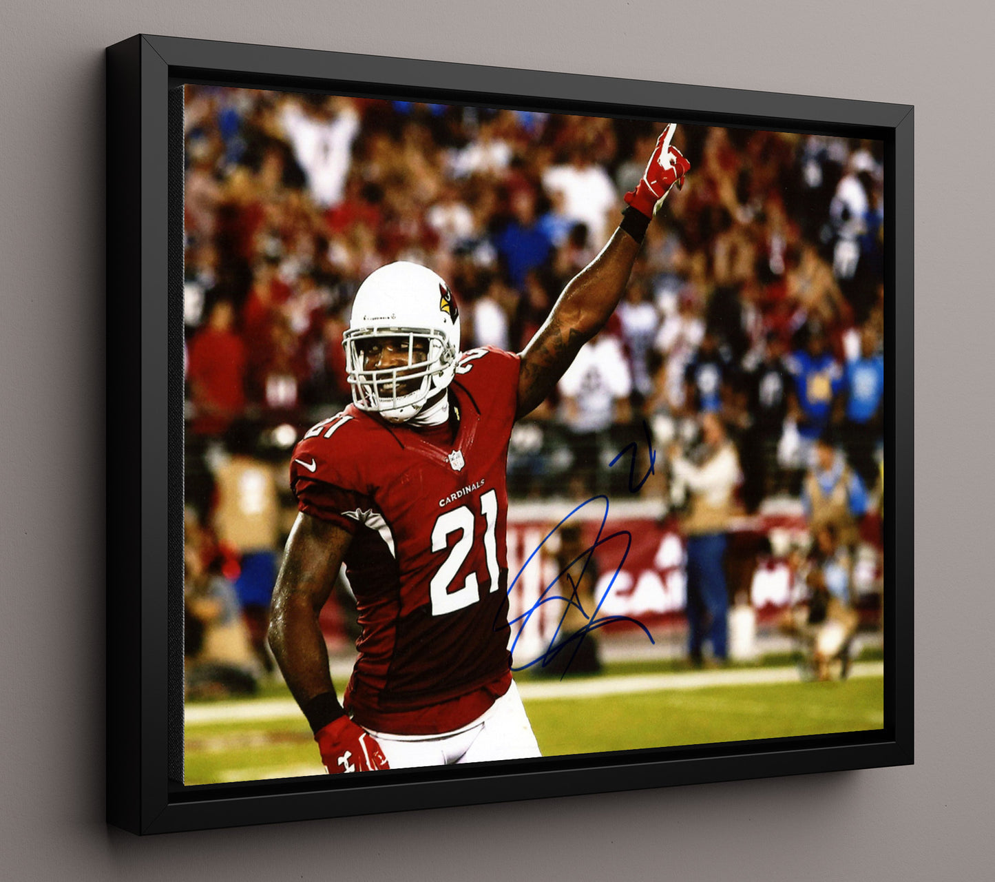 Patrick Peterson - Arizona Football Defensive Celebration Pointing Up Football Wall Art - football wall art print