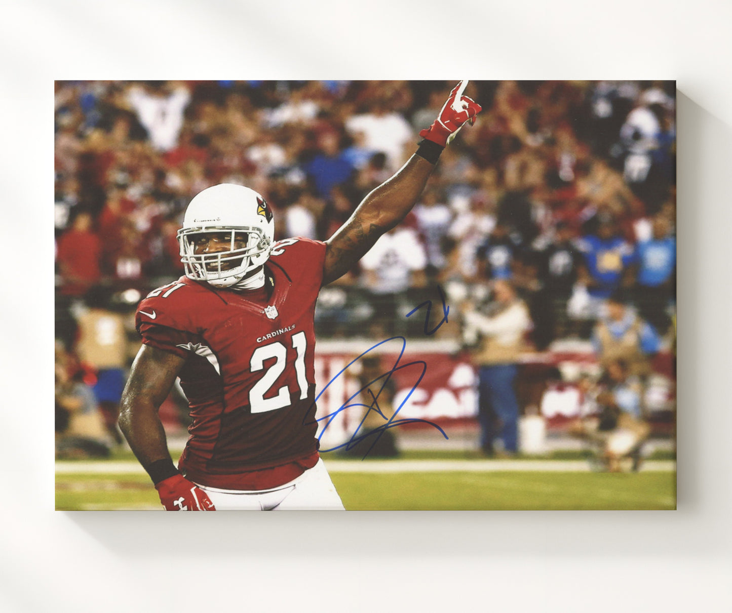 Patrick Peterson - Arizona Football Defensive Celebration Pointing Up Football Wall Art - football wall art print