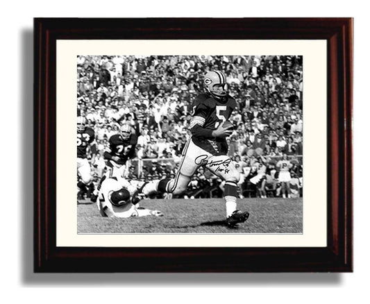 Paul Hornung - Green Bay Football Running Play Black-and-White 1960s football wall art 8x10 Beveled Frame