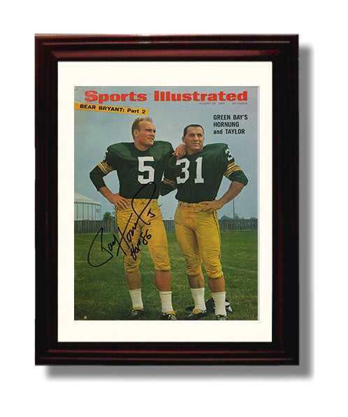 Paul Hornung and Jim Taylor - Green Bay Football Teammates SI Cover 1966 football wall art 8x10 Beveled Frame
