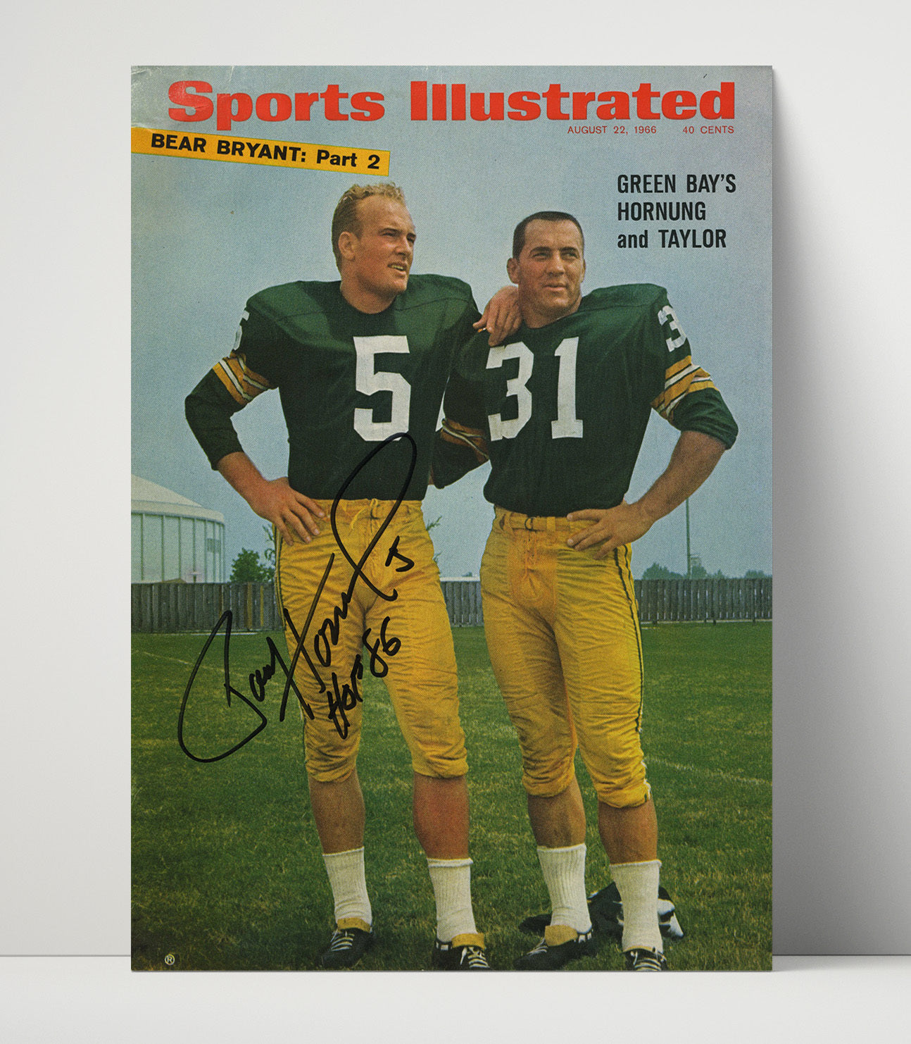 Paul Hornung and Jim Taylor - Green Bay Football Teammates SI Cover 1966 Football Wall Art - football wall art print