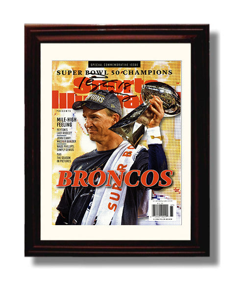 Peyton Manning - Denver football Super Bowl 50 Champions Commemorative 2016 SI Cover football wall art 8x10 Beveled Frame