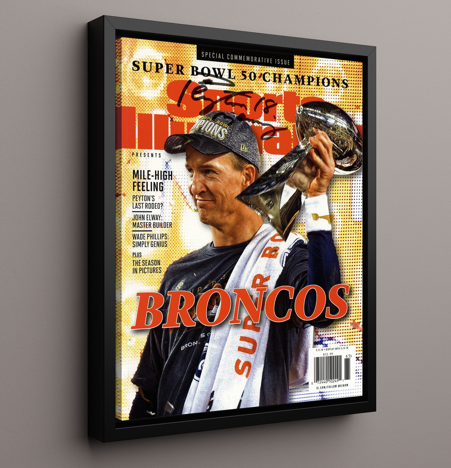 Peyton Manning - Denver Football Super Bowl 50 Champions Commemorative 2016 SI Cover Football Wall Art - football wall art print