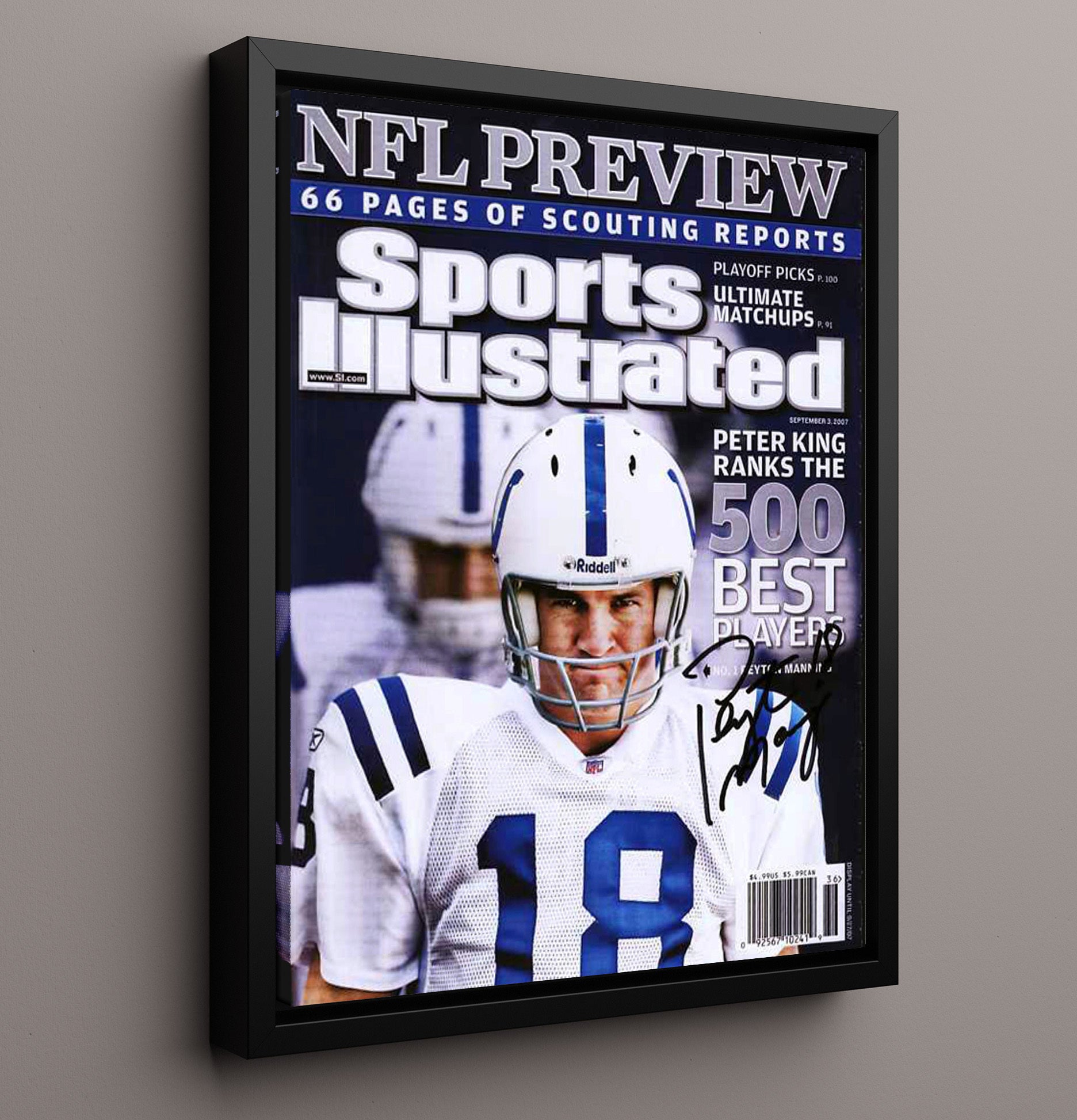 Peyton Manning - Indianapolis Football Quarterback 2007 SI 500 Best Players Cover Football Wall Art - football wall art print